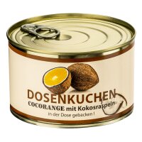 Dosenkuchen Cocorange mit Kokosraspeln