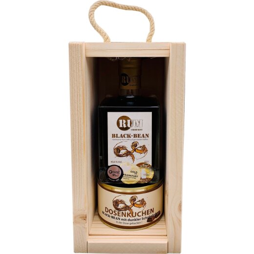 Rum Company Geschenkbox Black Bean 0,5 l + Dosenkuchen