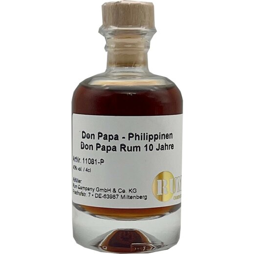 Don Papa Rum 10 Jahre / 4 cl Probierfläschchen