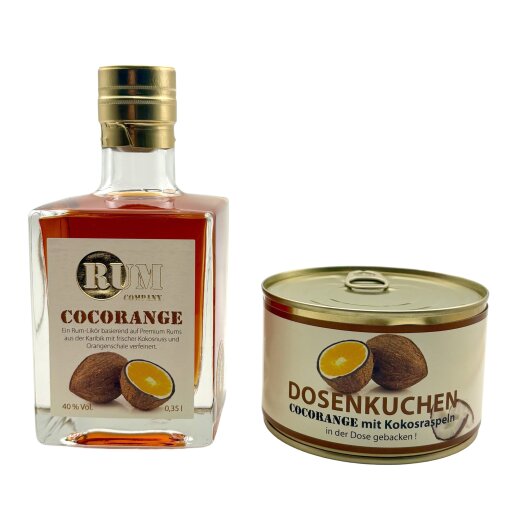 Rum Company Cocorange 0,35 l + Dosenkuchen Kokos
