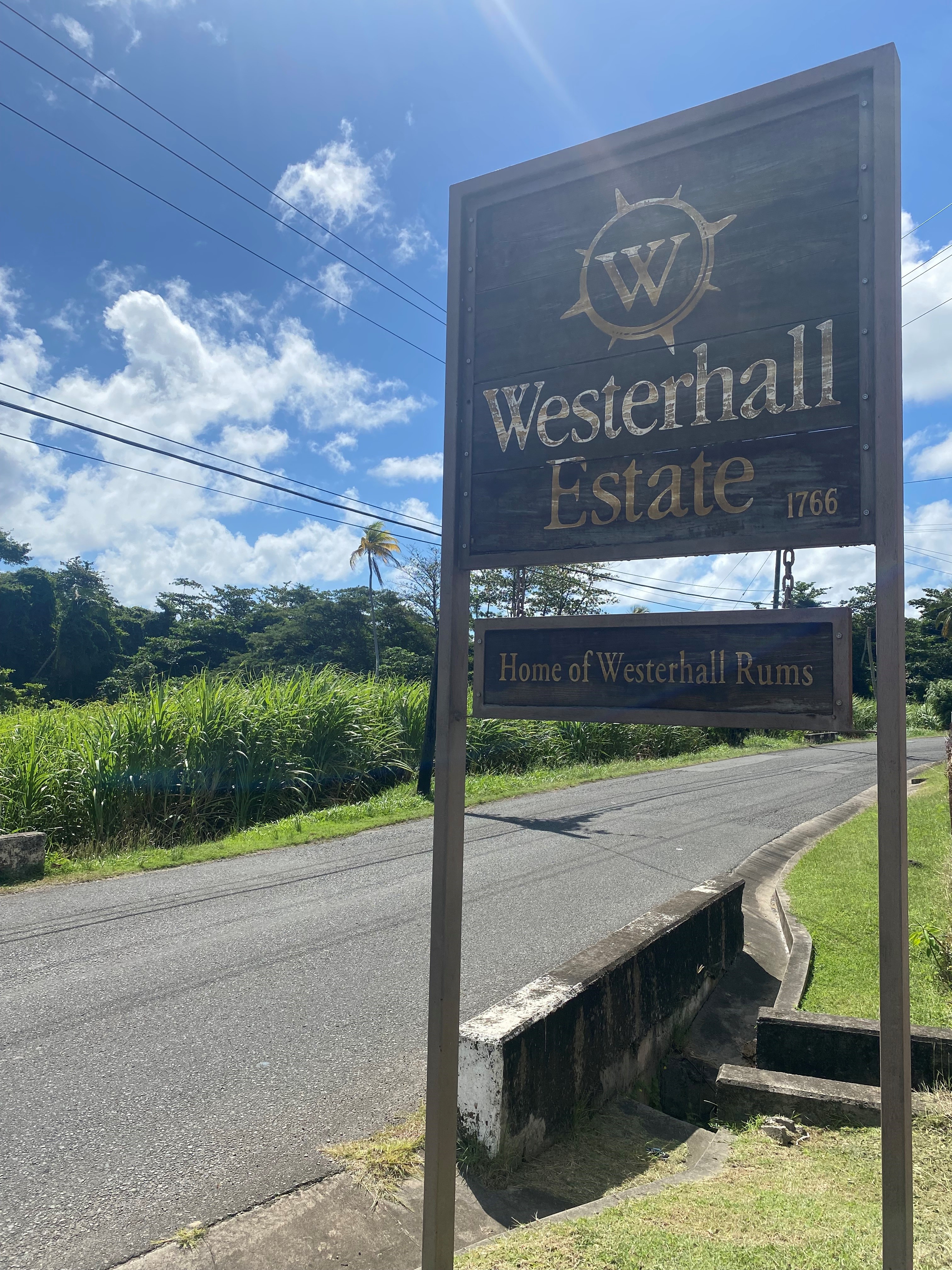 Eingangsschild von Westerhall auf Grenada